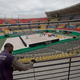A one-day volleyball competition was recently held at the Olympic tennis center (Image: AP)